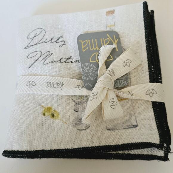 NWT Karma Speakeasy 100% Linen Napkins 4 Count 4 Designs - Picture 2 of 5